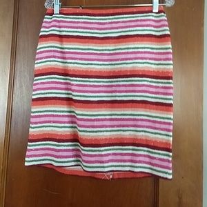 Talbots linen stripped skirt